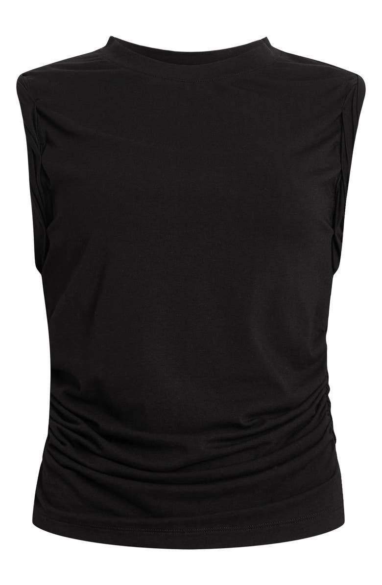 AllSaints West Side Ruched Tank, Alternate, color, Black