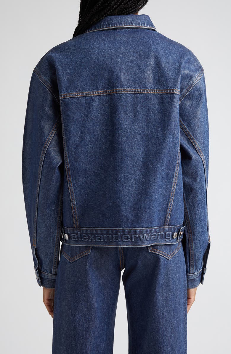 Alexander Wang Coated Denim Trucker Jacket, Alternate, color,