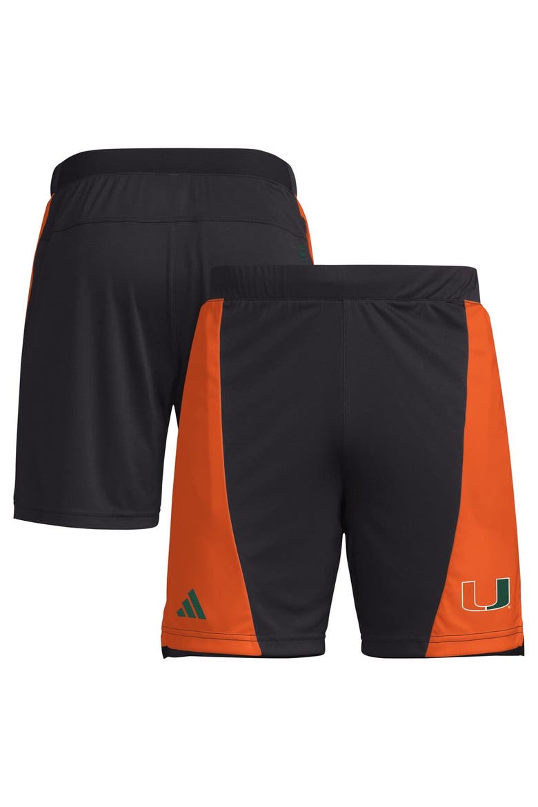 Men's adidas  Black Miami Hurricanes Designed for Training 7" AEROREADY Shorts, Alternate, color, Black