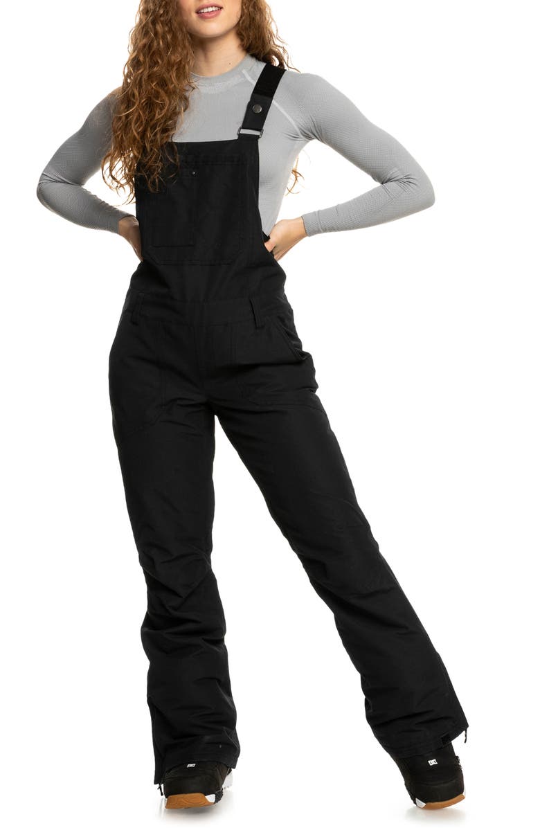 Roxy Rideout Insulated Water Repellent Snow Bib, Main, color,