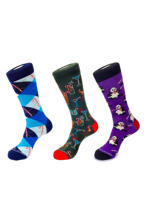 3-Pack Holiday Crew Socks