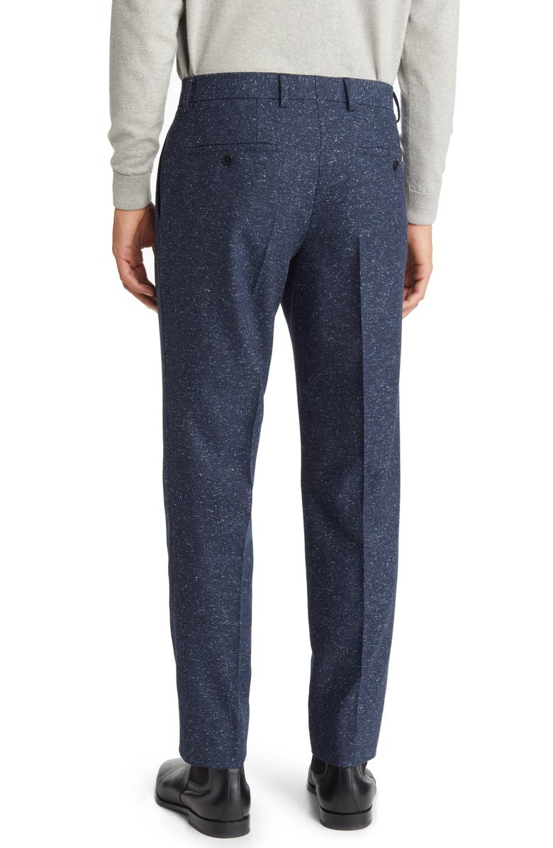 BOSS Genius Flat Front Wool Blend Pants, Alternate, color, Dark Blue