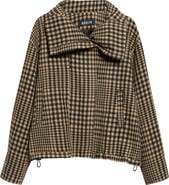 ASHLYN Dana Plaid Blouson Linen & Wool Jacket