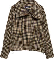 ASHLYN Dana Plaid Blouson Linen & Wool Jacket