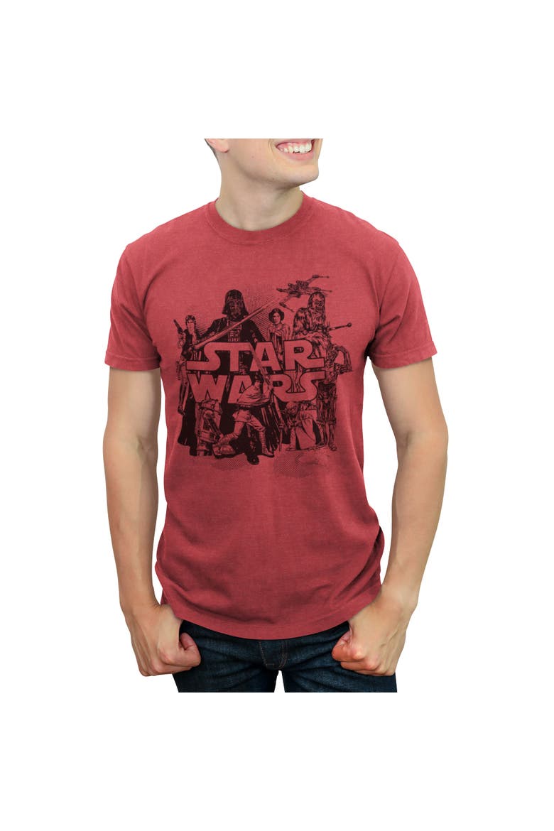 Men's Star Wars Retro Favorites Collage  Graphic T-Shirt, Main, color, Red Heather