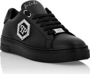 PHILIPP PLEIN Nappa Leather Low Top Sneakers Crystal Fatale Women