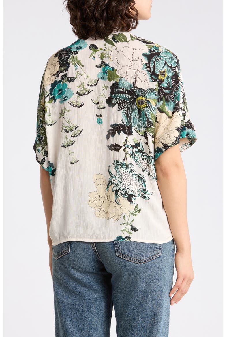 Split Neck Shirt, Alternate, color, LATTE BOTANICAL PRINT