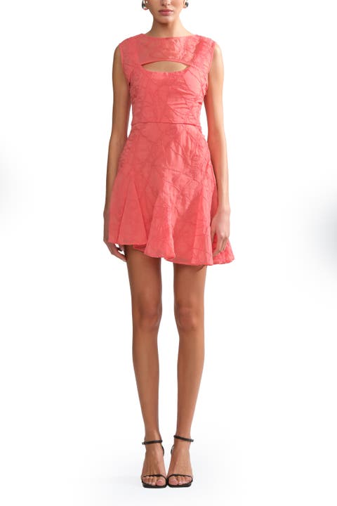 Quartz asymmetrical mini dress