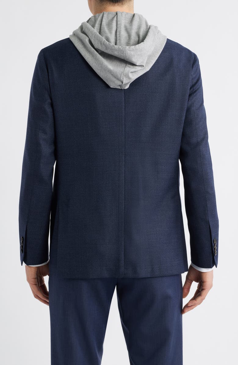 Jack Victor Woodland Stretch Wool Sport Coat with Removable Hooded Bib, Alternate, color, Navy