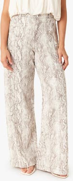 Habitual Aiden Snakeskin Print Wide Leg Jeans