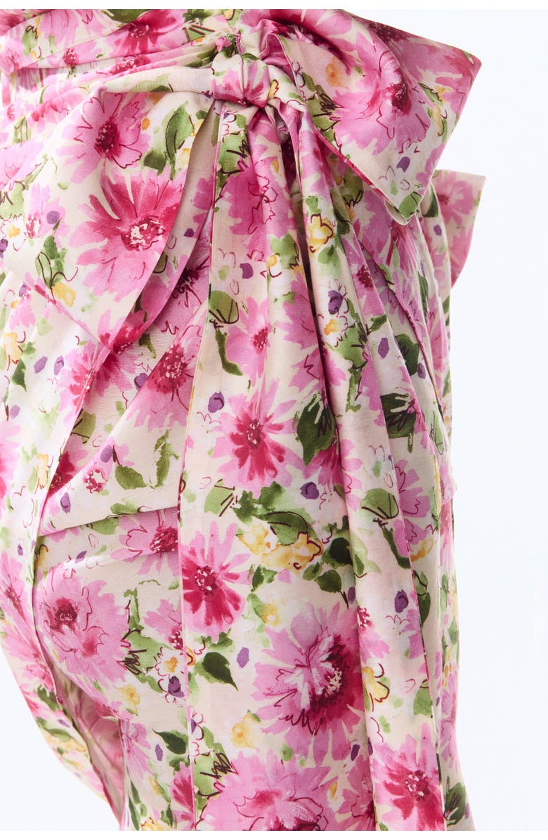 H&M Tie-skirt Strappy Dress, Alternate, color, Light Beige/Floral