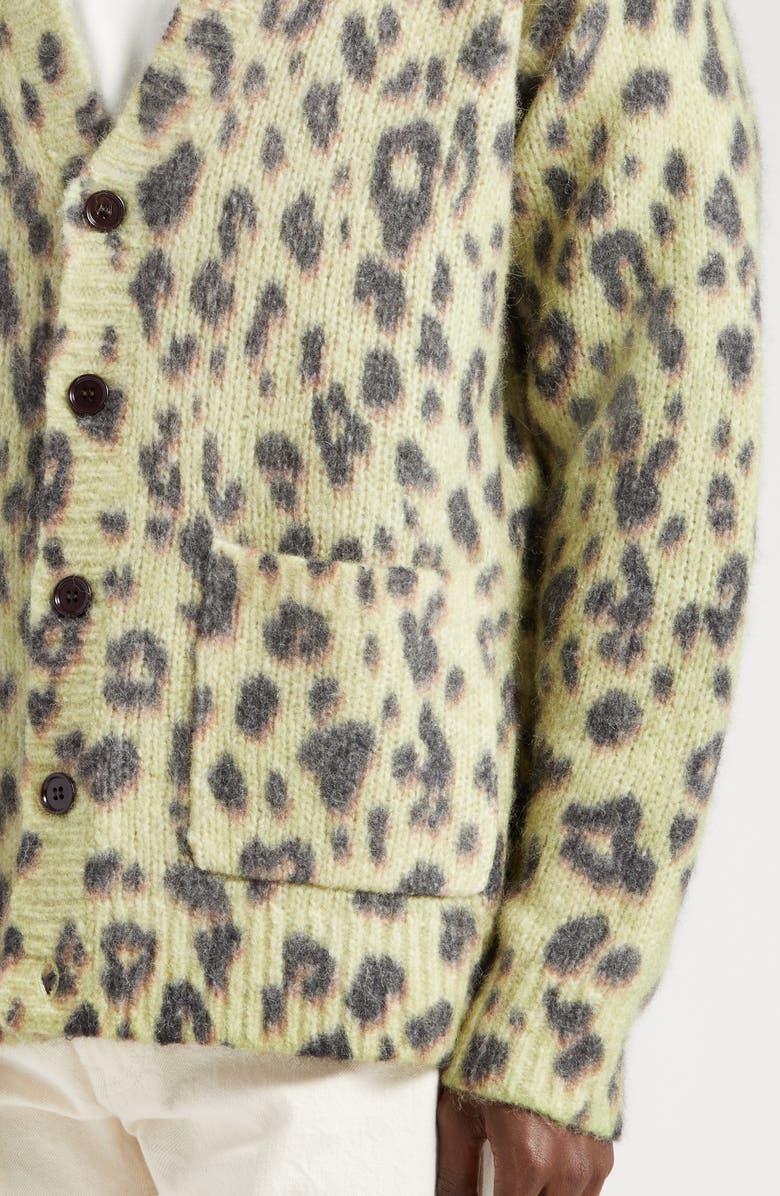 Dries Van Noten Mounia Leopard Spot Alpaca & Merino Wool Blend Cardigan, Alternate, color,