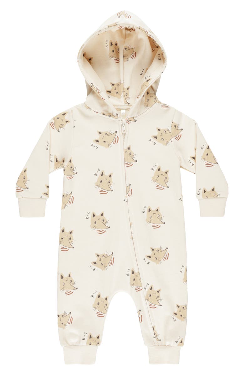 Rylee + Cru Long Sleeve Hooded Romper, Main, color, Coyote
