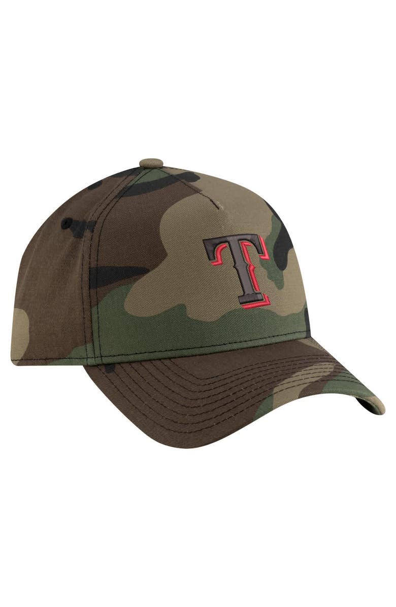 New Era Men's New Era Camo Texas Rangers Woodland Team Pop 9FORTY A-Frame Adjustable Hat, Alternate, color, 