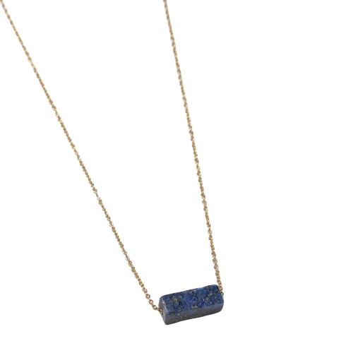 Totalee Gift You're A Gem Necklace, Blue Burnished Brass Blue In Gold