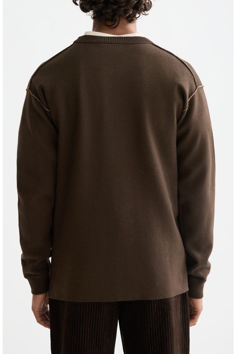 Double Face Wool & Cotton Sweater, Alternate, color, DEMITASSE