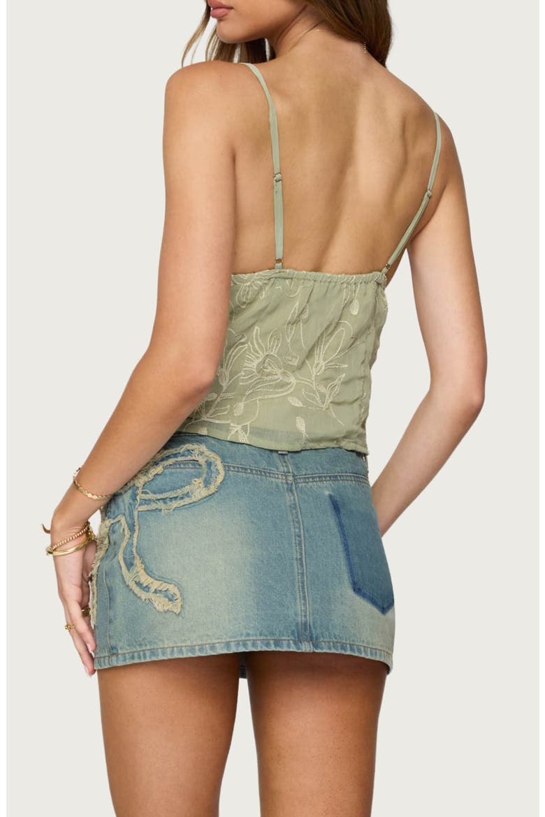 Embroidered Button-Up Camisole, Alternate, color, GREEN