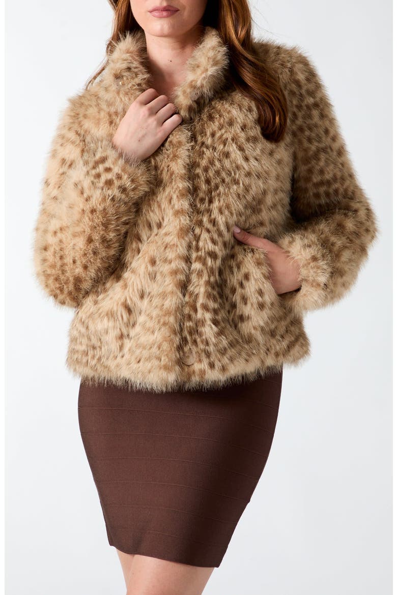 New Luna Faux Fur Jacket, Main, color, LYNX SPOT FUR PRINT