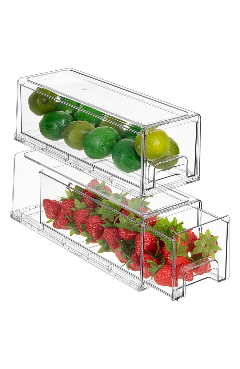 SORBUS Small Set of 2 Fridge Organizer Drawers, Main, color, Clear