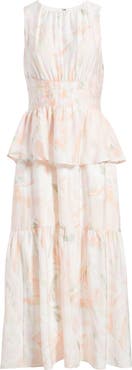 Chelsea28 Crewneck Seamed Waist Maxi Dress