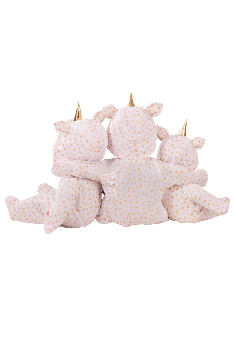 One Piece Unicorn Costume Pajama Sleeper For Baby Dolls, Alternate, color, Multicolored