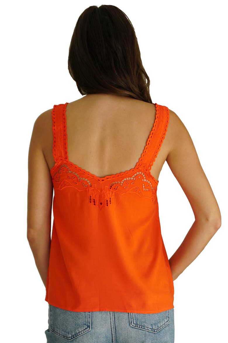 Iris Embroidered Camisole, Alternate, color, Orange Spritz