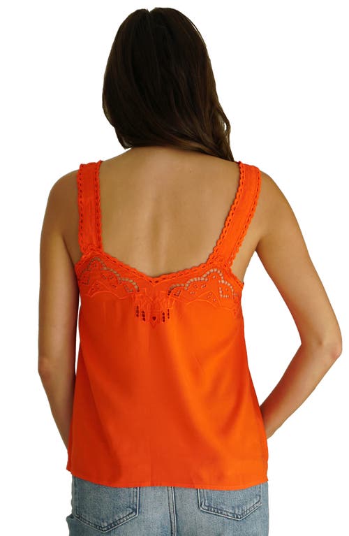 Paneros Clothing Iris Embroidered Camisole In Orange Spritz
