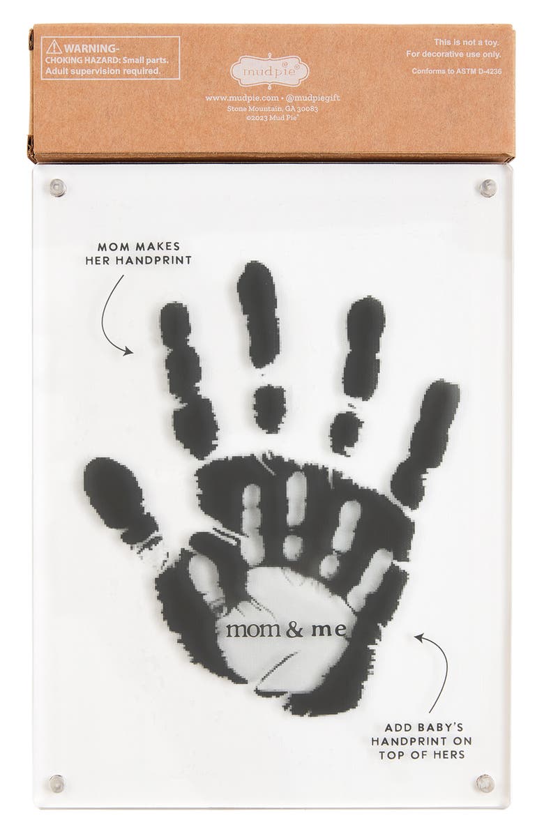 Mud Pie Mom & Baby Hand Print Frame Kit, Alternate, color, Clear