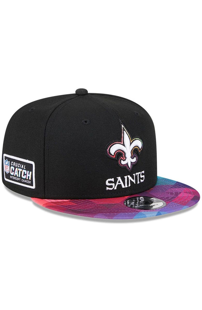 New Era Men's New Era  Black New Orleans Saints 2023 NFL Crucial Catch 9FIFTY Snapback Hat, Main, color, 