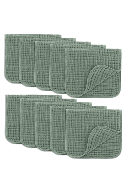 Muslin Burp Cloths - Pack of 10