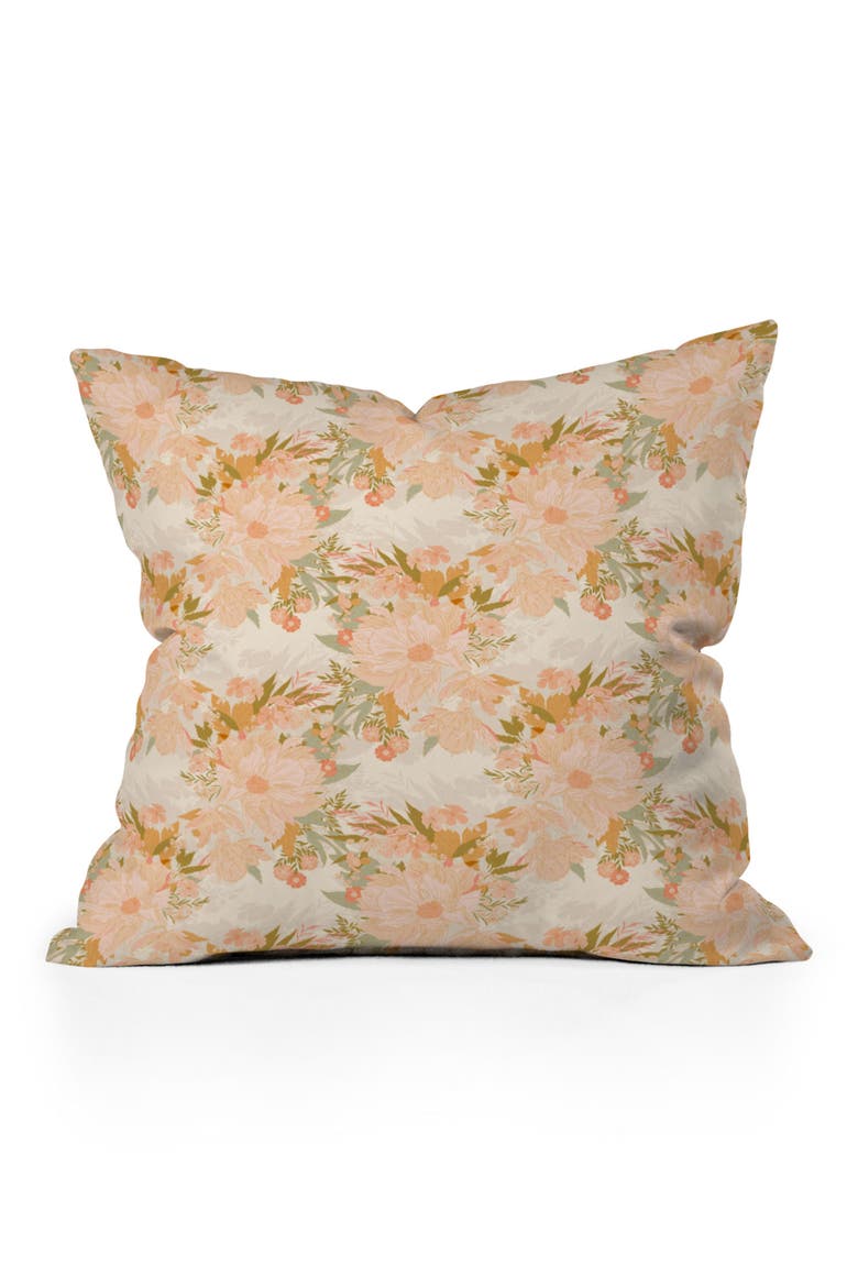 Floral Bloom Throw Pillow, Main, color, BEIGE