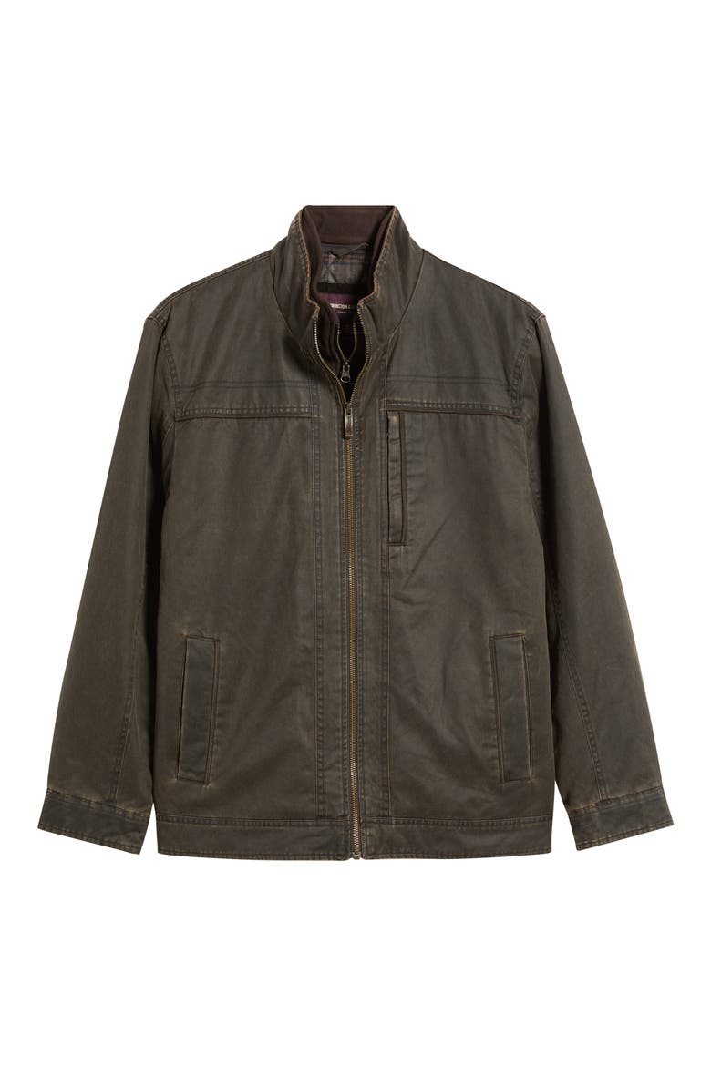 Antiqued Cotton Blend Jacket with Removable Bib, Alternate, color, BROWN