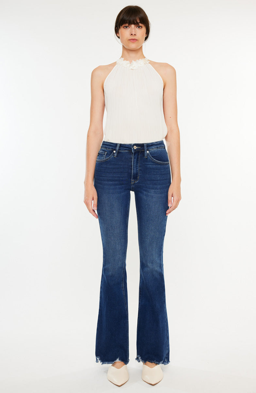 Kancan Brenda High Rise Bootcut Jeans In Dark Wash