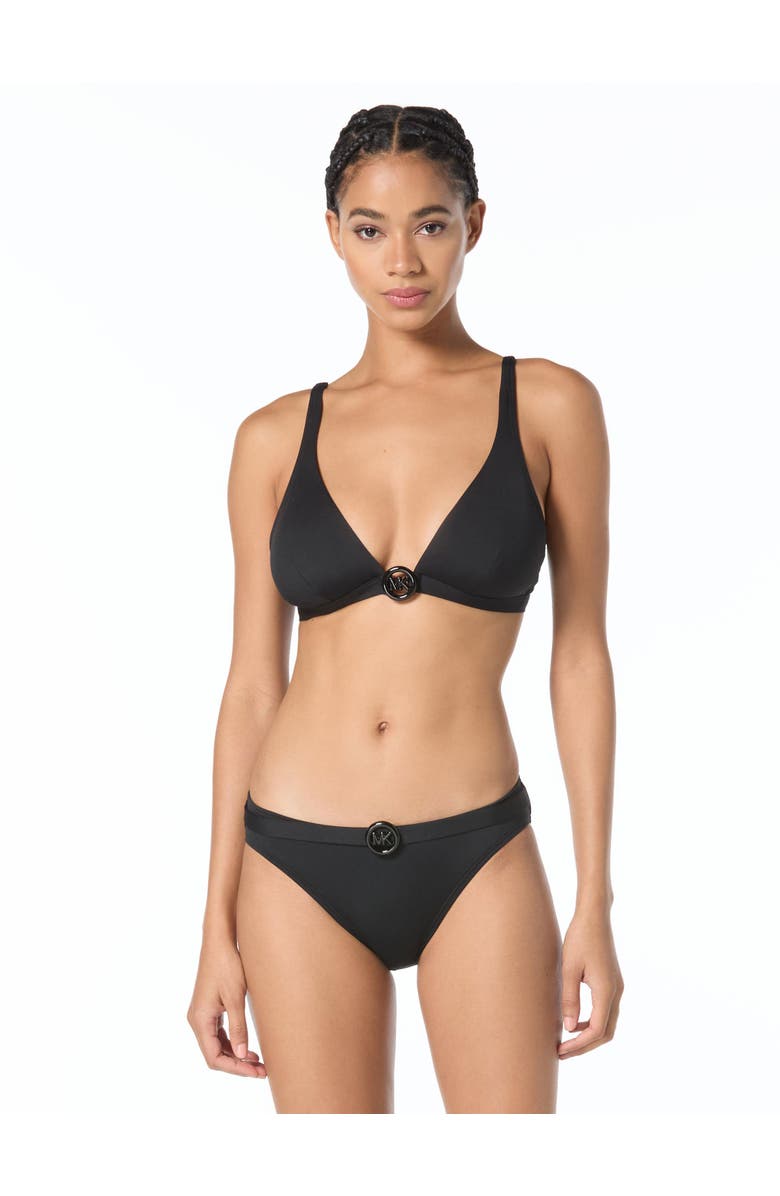 MICHAEL Michael Kors Bubble Logo Bra Swim Top, Main, color, Black