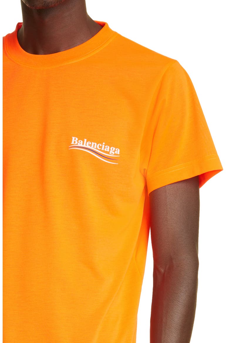Campaign Logo Small Fit Graphic Tee, Alternate, color, FLUO O/ WHITE/ BLUE