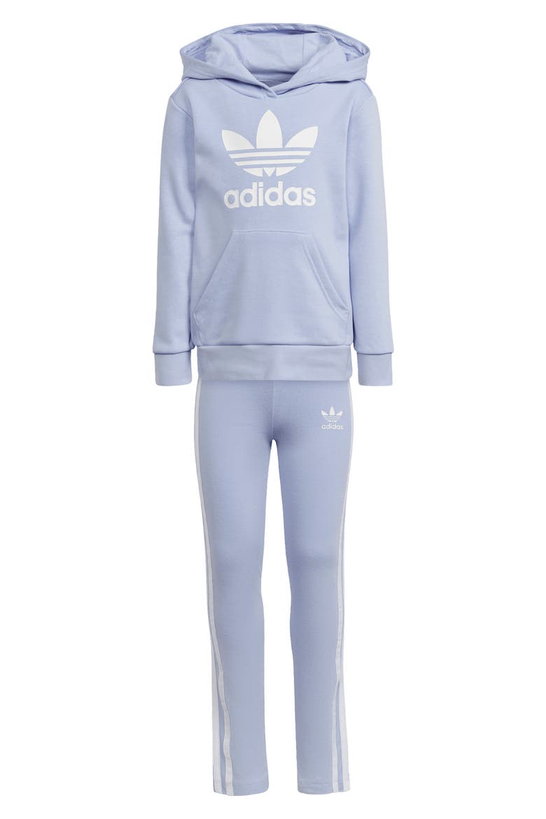Kids' Adicolor Hoodie & Leggings Set, Main, color, VIOLET TONE