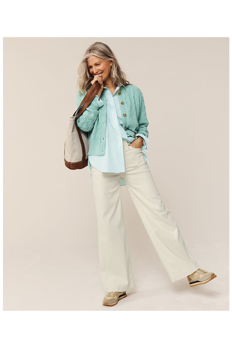 High Rise Wide Leg Denim Jeans, Alternate, color, Natural