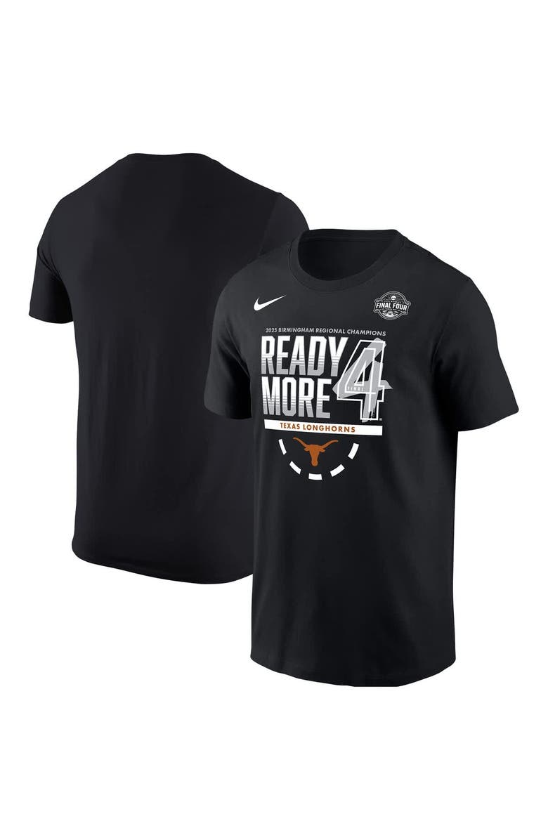 Nike Men's Nike Black Texas Longhorns 2025 NCAA Women's Basketball Tournament March Madness Final Four Regional Champions Locker Room T-Shirt, Alternate, color, 