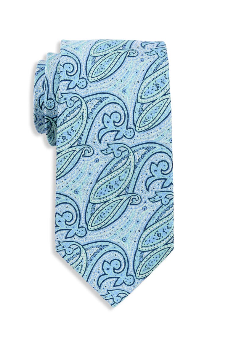 Big & Tall Dotted Paisley Tie, Main, color, AQUA