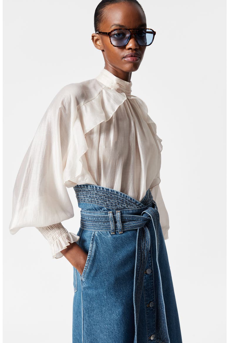 Denim Maxi Skirt, Alternate, color, BLUE MEDIUM DUSTY