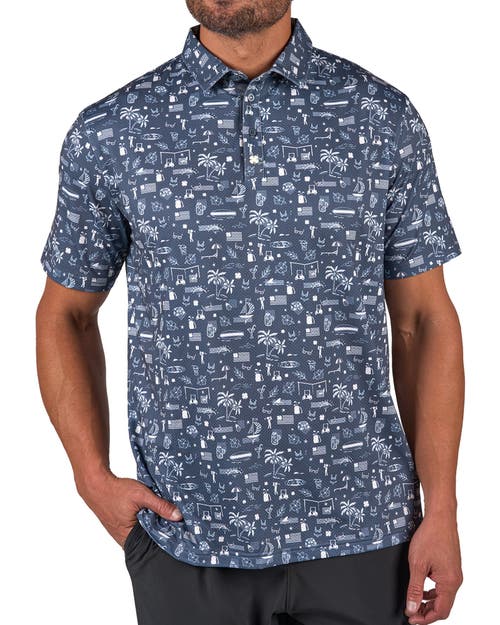 Black Clover Vacation Nation Polo In Blue