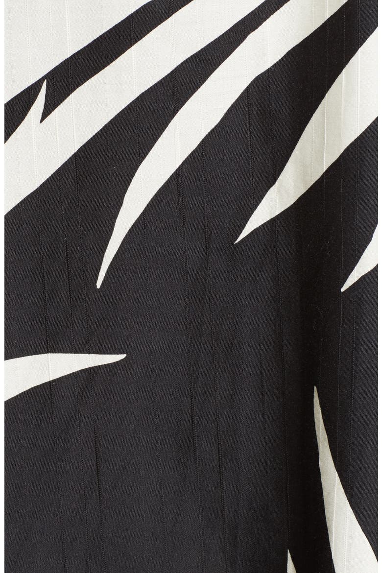 Jackie Palm Print Midi Skirt, Alternate, color, BLACK