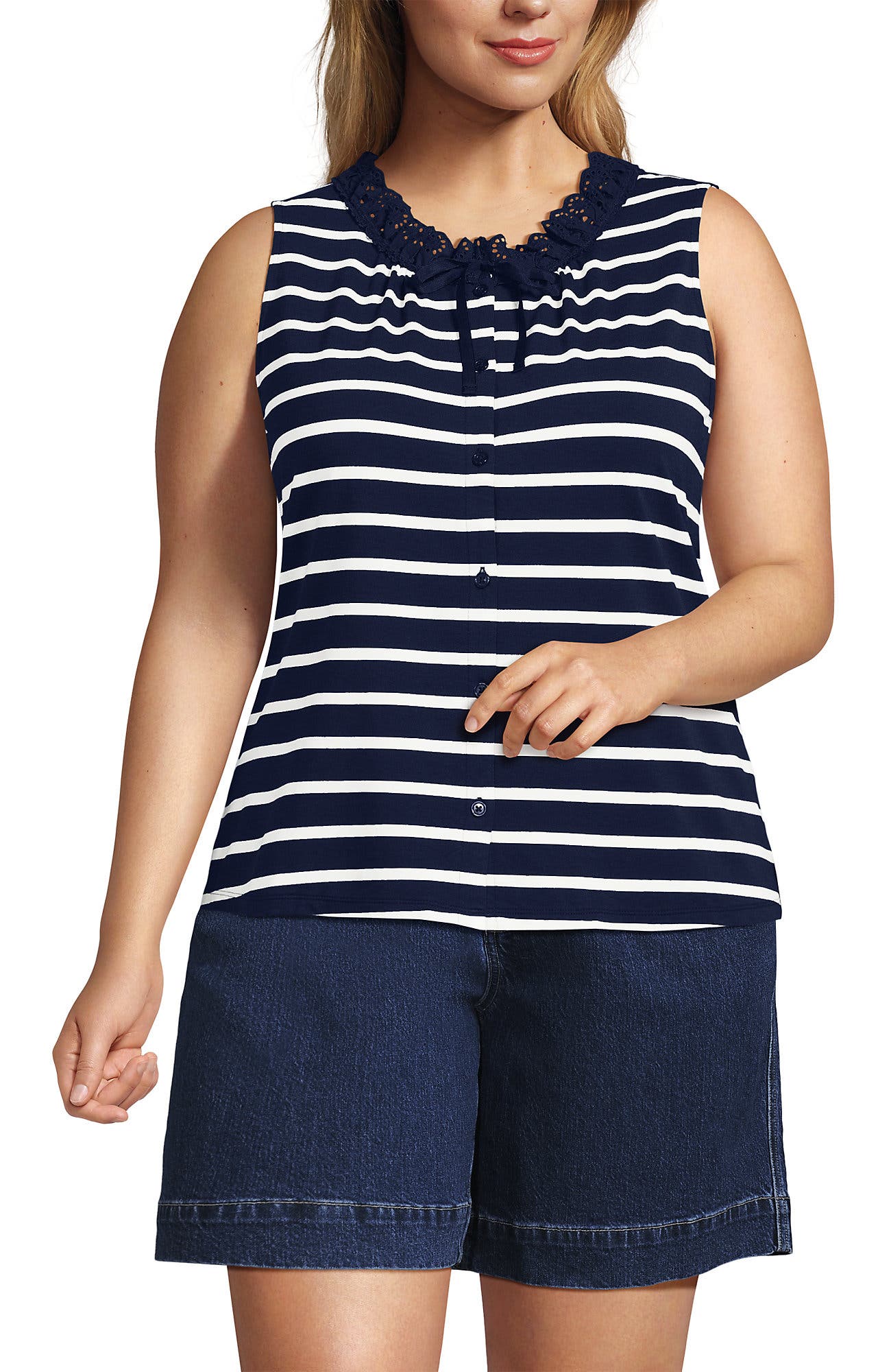Deep Sea Navy Clean Stripe