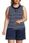 Deep Sea Navy Clean Stripe