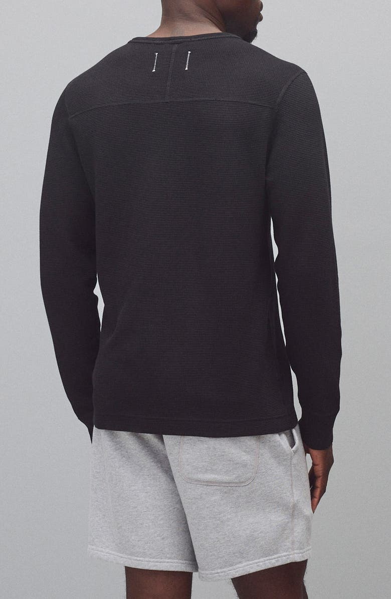 Reigning Champ Lightweight Waffle Stitch Long Sleeve T-Shirt, Alternate, color, Black