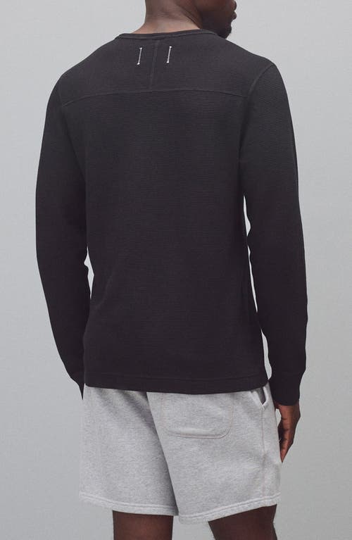 Reigning Champ Lightweight Waffle Stitch Long Sleeve T-shirt In Black
