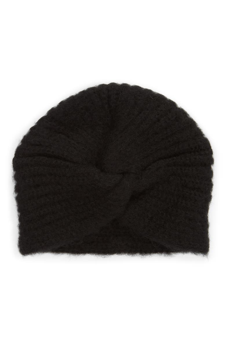 Turban Beanie (Nordstrom Exclusive), Main, color, BLACK