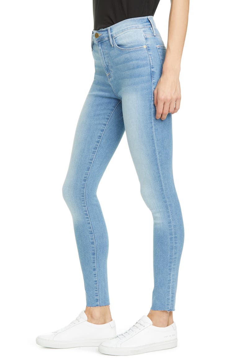 Le High Raw Hem Ankle Skinny Jeans, Alternate, color, EUROPA