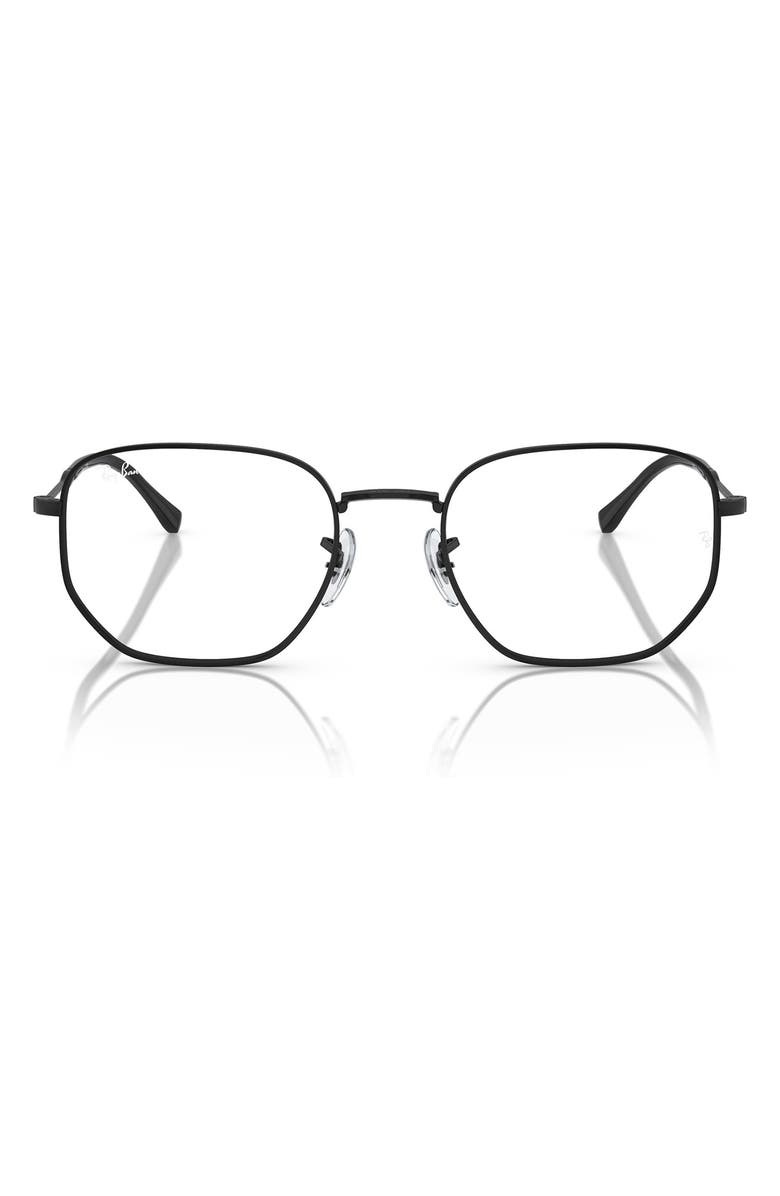 Ray-Ban 53mm Irregular Optical Glasses, Main, color, Black