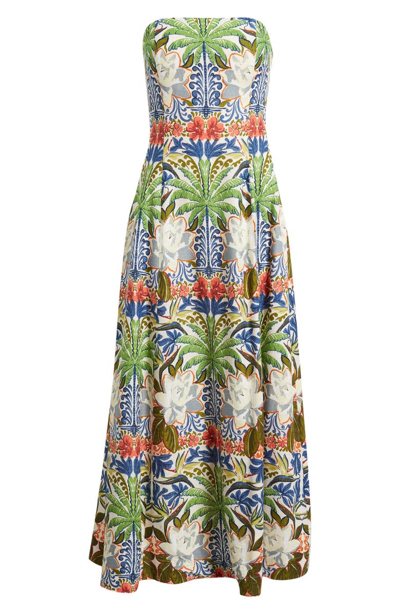 Parker Print Strapless Maxi Dress, Alternate, color, Lemon Icing